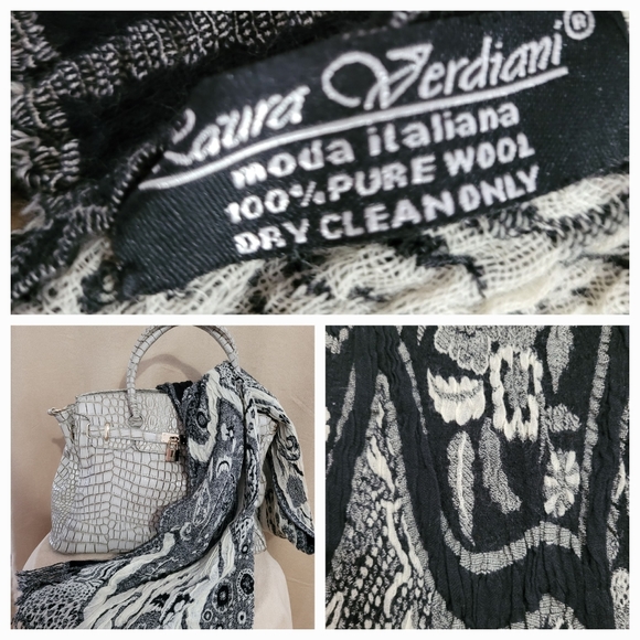 ITALIAN Wool scarf 13 x 72 - Picture 3 of 9